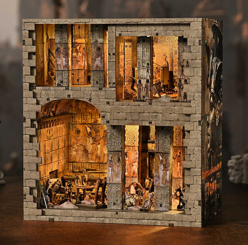 Mystère du tombeau du pharaon – Book Nook – 3D en bois avec LED - Haute gamme - Univers RcLoisirs