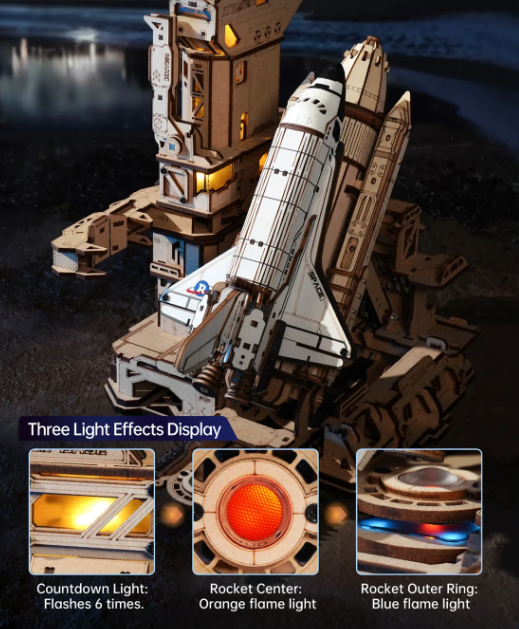Navette spatiale mécanique – ROKR LKA02 – Puzzle 3D – Univers RcLoisirs