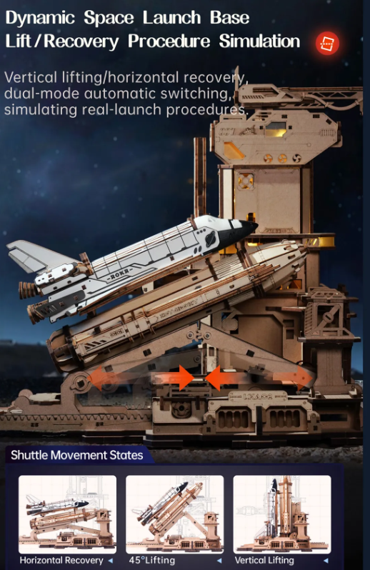 Navette spatiale mécanique – ROKR LKA02 – Puzzle 3D – Univers RcLoisirs