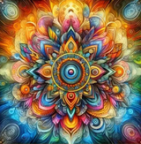 Mandala vibrant - 30×30cm – Diamants Ronds