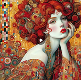 Attente ardente (style Klimt) - 40×40cm – Diamants Ronds