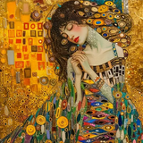 Prière (style Klimt) - 40×40cm – Diamants Ronds