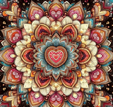 Mandala illustré - 40×40cm – Diamants Ronds