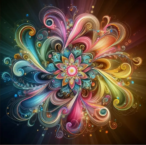 Mandala vaporeux - 40×40cm – Diamants Ronds