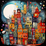 Steampunk Clockwork - 30×30cm – Round Diamonds