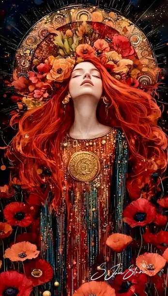 Reine rousse - 40×70cm – Diamants Ronds