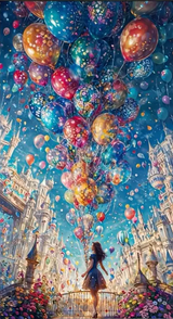 Royaume des ballons - 40×70cm – Diamants Ronds