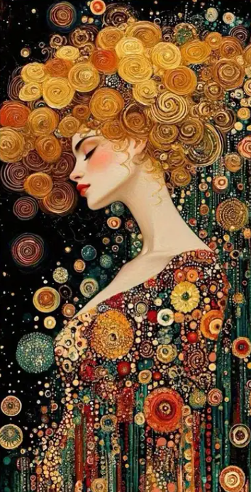 Couronne d'été (style Klimt) - 50×100cm – Diamants Ronds