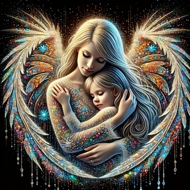 Ailes protectrices - 50×50cm – Diamants Ronds