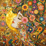 Béatitude (style Klimt) - 50×50cm – Diamants Ronds