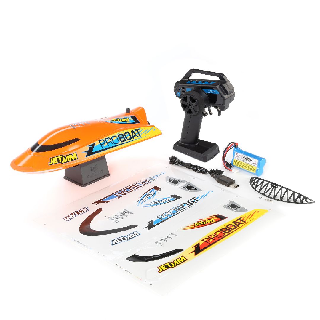 Univers RcLoisirs – Pro Boat Jet Jam V2 PRB08031V2, bateau RC 12 pouces, propulsion jet sécuritaire, Self-Righting, RTR avec batterie et chargeur inclus, course en piscine et plans d’eau