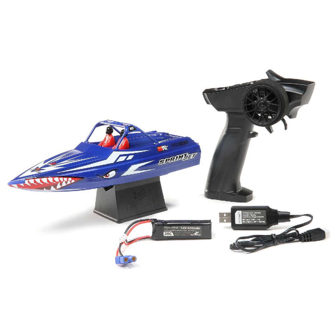 Univers RcLoisirs – Pro Boat SprintJet 9″ PRB08045, bateau RC compact Deep-V, propulsion jet sécuritaire, auto-redresseur, RTR avec batterie et chargeur inclus, idéal pour piscine et plans d’eau