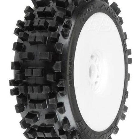 PRO902118 – Badlands XTR All Terrain 1/8 Buggy Tires Mounted V2 Wheels (White) - Univers RcLoisirs