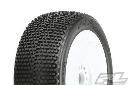 PRO906232 Pro-Line Buck Shot M3 Pneus Buggy 1/8 Montés Hex 17 mm Blanc (2) - Univers RcLoisirs
