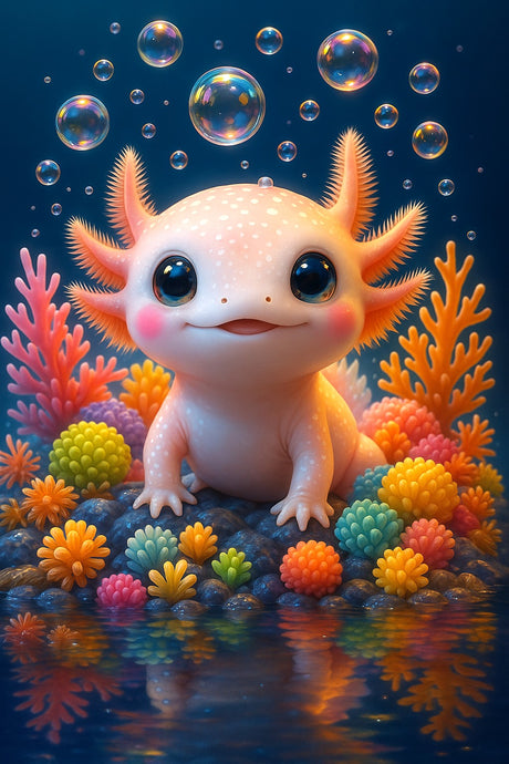 PRÉ-COMMANDE / Peinture diamant 5D - Haute Gamme - Axolotl - Univers RcLoisirs