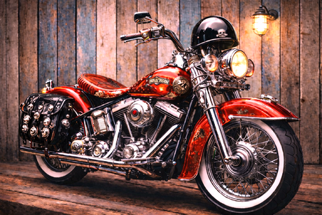 PRÉ-COMMANDE / Peinture diamant 5D - Haute Gamme - Moto rouge chrome - Univers RcLoisirs