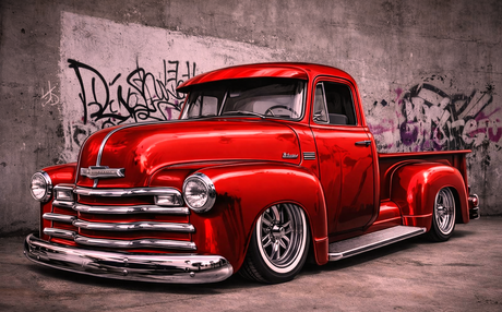 PRÉ-COMMANDE / Peinture diamant 5D - Haute Gamme - Voiture pickup rouge - Univers RcLoisirs