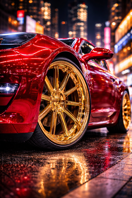 PRÉ-COMMANDE / Peinture diamant 5D - Haute Gamme - Voiture sportive rouge en ville - Univers RcLoisirs