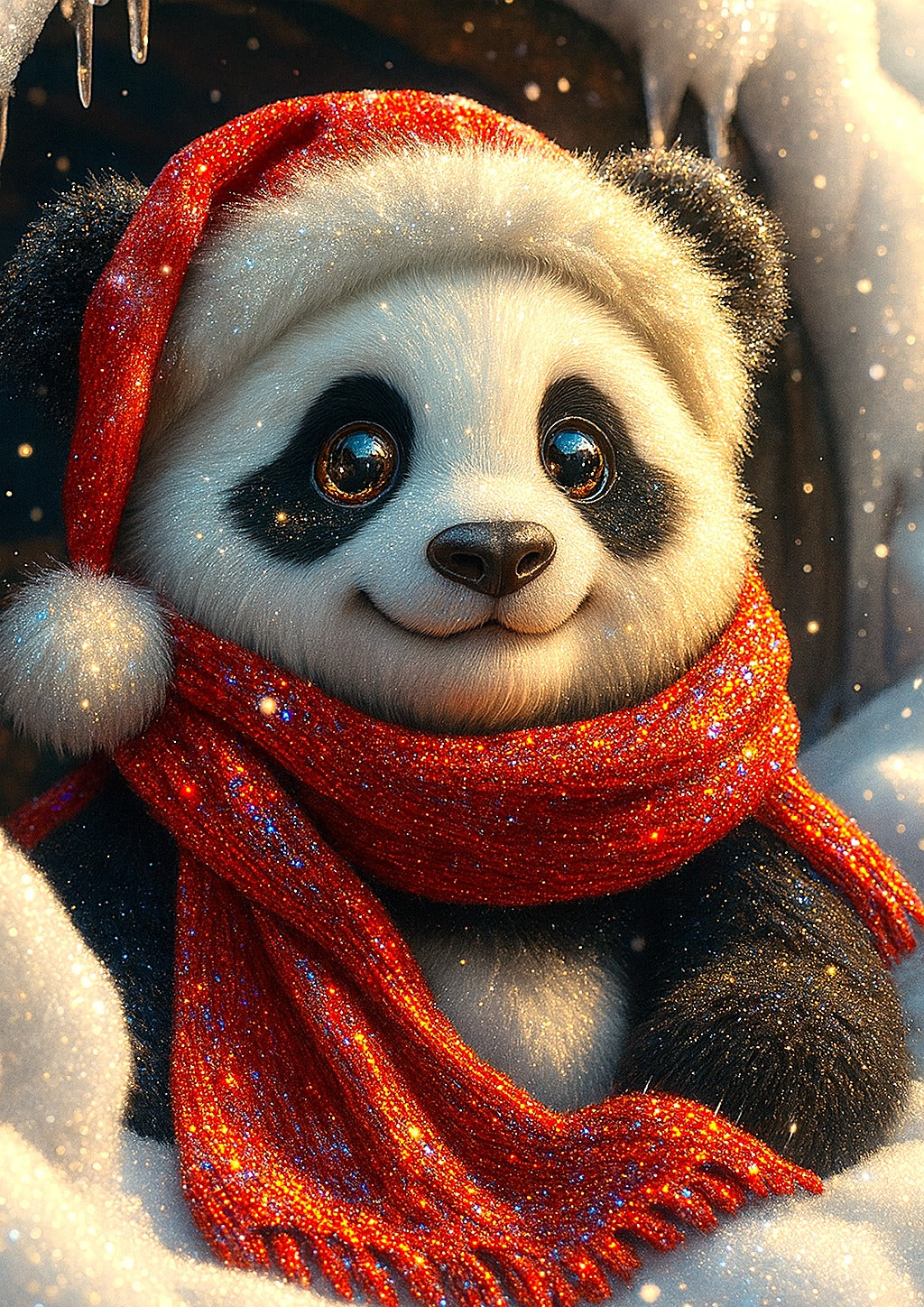 PRÉ-COMMANDE / Peinture diamant 5D - Panda d'hiver - Univers RcLoisirs