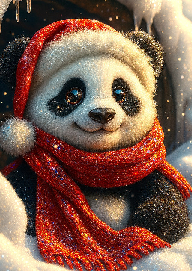 PRÉ-COMMANDE / Peinture diamant 5D - Panda d'hiver - Univers RcLoisirs