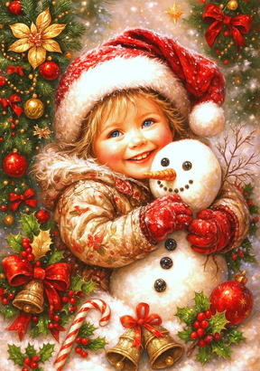 PRÉ-COMMANDE / Peinture diamant 5D Haute Gamme – Enfant de Noël - Collection Noël d'antan - Univers RcLoisirs