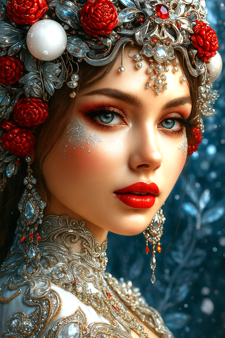 PRÉ-COMMANDE / Peinture diamant 5D Haute Gamme – Princesse Noël - Collection Noël d'antan - Univers RcLoisirs