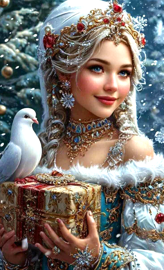 PRÉ-COMMANDE / Peinture diamant 5D Haute Gamme – Princesse Noël - Collection Noël d'antan - Univers RcLoisirs