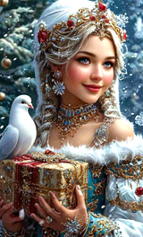 Peinture diamant 5D HD – princesse noel – 60×80 cm – Diamants carrés - Univers RcLoisirs