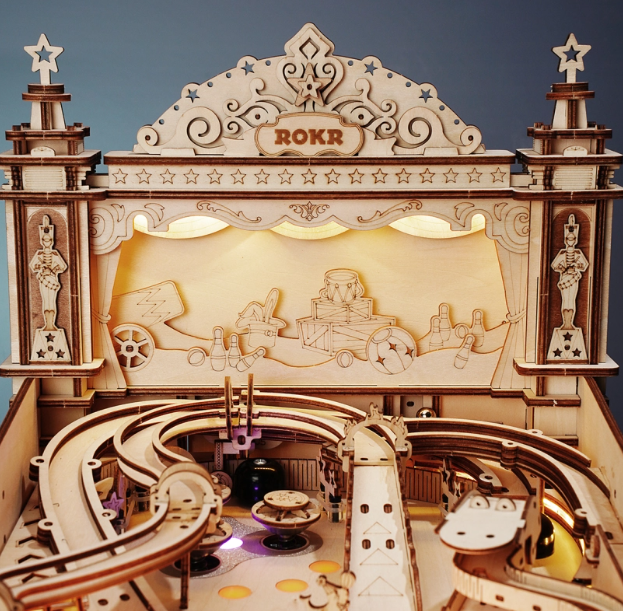 Pin Ball 3D - Flipper mécanique – ROKR EG01 – Modèle en bois 3D – Univers RcLoisirs