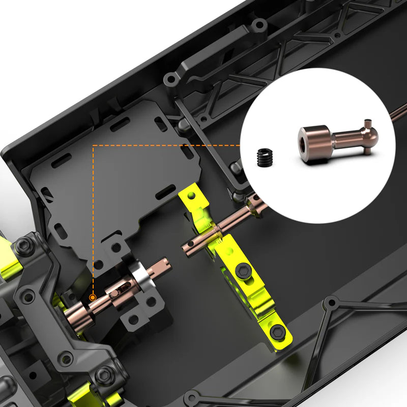 R11148 coupelle arbre entree arriere acier S2 Rlaarlo pour transmission RC 1/10 - Univers RcLoisirs