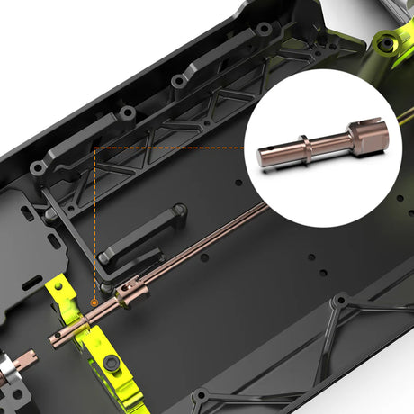 R11149 sortie de differentiel central acier S2 Rlaarlo pour transmission RC 1/10 haute resistance - Univers RcLoisirs