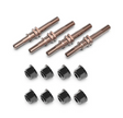 R11158 ensemble de 4 supports d'amortisseurs avant et arrière en alliage S2 officiels Rlaarlo pour RZ001 et SBK10. Conçus pour améliorer la rigidité, la durabilité et la résistance aux impacts du système de suspension.