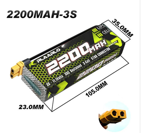 RE032 – Batterie LiPo 11.1V 2200 mAh 3S (connecteur XT60)