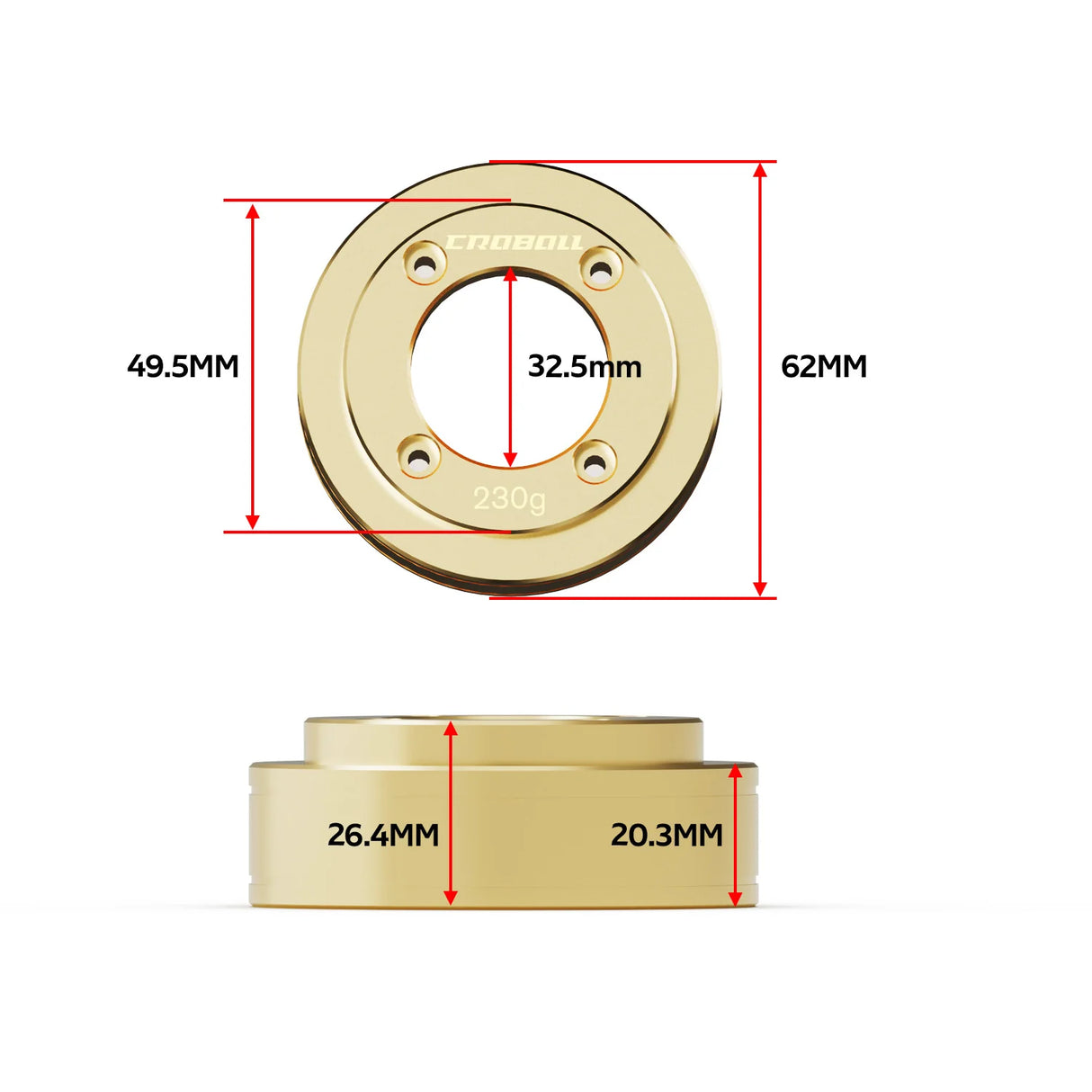 RJ062 - Rlaarlo - Heavy Weight Brass Outer Portal Drive Housing (Front & Rear) for MK07