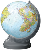 Puzzle 3D Ravensburger 540 pcs, globe lumineux LED, base rotative, sans colle, dès 10 ans. Kit complet inclus. Univers RcLoisirs.