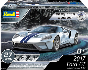 Revell 851235 / 85-1235 – Ford GT 2017 – maquette 1/24 Easy-Click, pièces pré-colorées, intérieur détaillé, roues rotatives