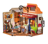 Assemblez la Rolife DG164 – Librairie du coin. Kit miniature avec 108 pièces, ambiance rétro, éclairage LED et détails réalistes. Univers RcLoisirs.