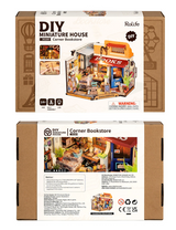 Assemblez la Rolife DG164 – Librairie du coin. Kit miniature avec 108 pièces, ambiance rétro, éclairage LED et détails réalistes. Univers RcLoisirs.