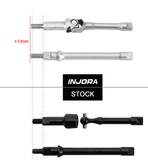 SCX30-13FR Arbres CVD acier inoxydable avant et arrière SCX30 (lot complet) - Univers RcLoisirs