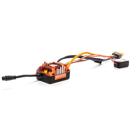 SPMXSE1060 contrôleur Spektrum Firma Smart brushless sensored 60A pour crawler 1/10. Compatible LiPo 2S et 3S avec BEC 6 V ou 7,4 V, télémétrie Smart et Drag Brake réglable.