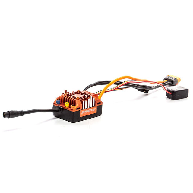 SPMXSE1060 contrôleur Spektrum Firma Smart brushless sensored 60A pour crawler 1/10. Compatible LiPo 2S et 3S avec BEC 6 V ou 7,4 V, télémétrie Smart et Drag Brake réglable.