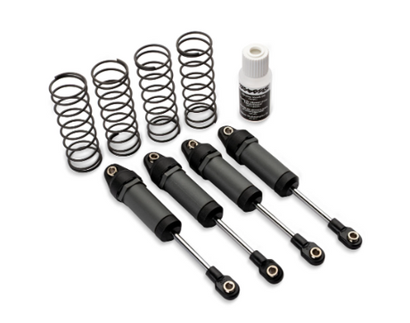 TRA3760-GRAY – Amortisseurs Ultra Longs gris avec ressorts & entretoises (Long Gray Ultra Shocks with Springs & Spacers) – Univers RcLoisirs