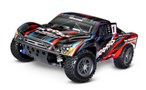 Traxxas Slash 4X4 BL-2s short course truck 1/10 électrique, édition RC waterproof, puissant et rapide, prêt-à-rouler RTR avec châssis Extreme Heavy Duty, suspension robuste, pneus tout-terrain pour piste ou terrain accidenté, moteur brushless LiPo, maniabilité et performance pour loisirs, modélisme et course RC, design stable et adhérent, camion RC radiocommandé idéal pour passionnés.