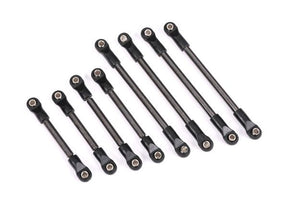 TRA9849 ensemble de liens de suspension en acier Traxxas pour modèles TRX-4M High Trail. Préassemblés avec embouts et rotules en acier pour une durabilité et une stabilité accrues.