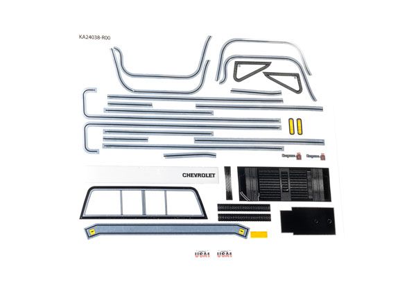 TRA9898 ensemble de decalques Traxxas pour TRX-4M Chevrolet K10 1979 permettant restauration ou personnalisation avec finition d origine.