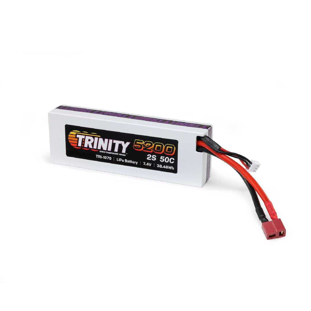 TRI-1070 batterie LiPo Trinity 7.4V 5200mAh 50C avec connecteur T-Plug conçue pour classe Mudboss et performance fiable en RC.