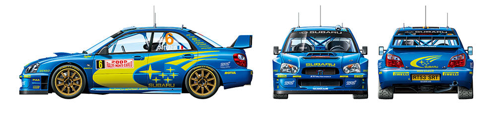 Tamiya 24281 – Subaru Impreza WRC Monte-Carlo 2005 – maquette automobile 1/24 avec détails de rallye et décalcomanies