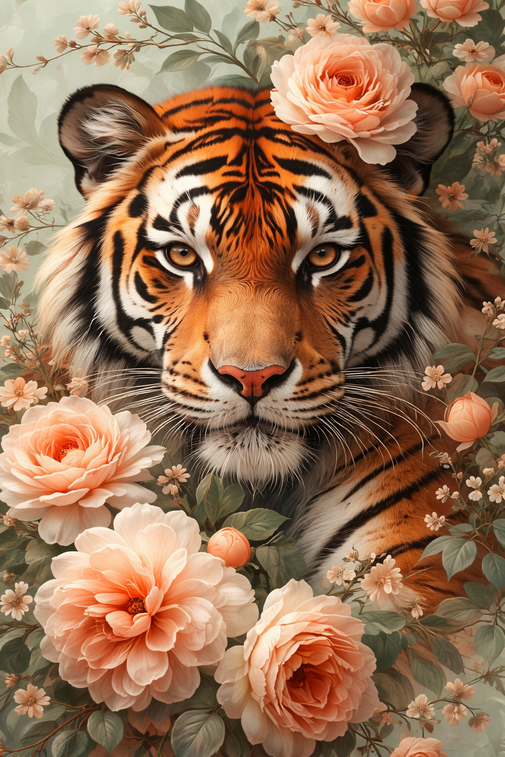 PRÉ-COMMANDE / Peinture diamant 5D - Haute Gamme - Tigre Floral Majestueux - Univers RcLoisirs