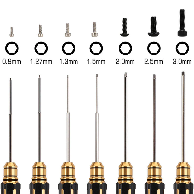 Tool-LSD39 Kit De Tournevis Hexagonaux HSS INJORA 7 Pièces