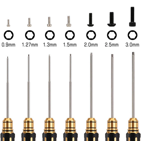 Tool-LSD39 Kit De Tournevis Hexagonaux HSS INJORA 7 Pièces